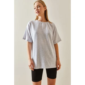 Gri Oversize Basic T-Shirt 3YXK1-47087-03