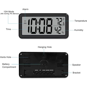 Dijital Çalar Saat, Kumandalı LCD Elektronik Saat Siyah (Yurt Dışından)