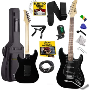 RPH-30BK Full Black Profesyonel Elektro Gitar (Çanta Askı Capo Tuner Pena Kablo Yedek Tel)