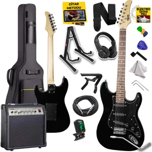 RPH-30BK-30AMP Elektro Gitar Seti 30 WATT GAİN'Lİ Amfi Kulaklık Full SET