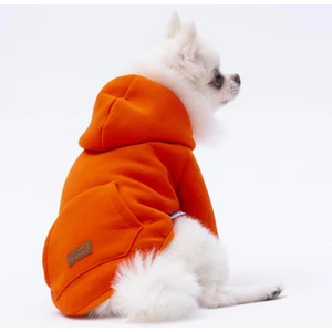 Turuncu Kanguru Cepli Kedi-Köpek Hoodie- Sweatshirt  Kedi Köpek Kıyafeti