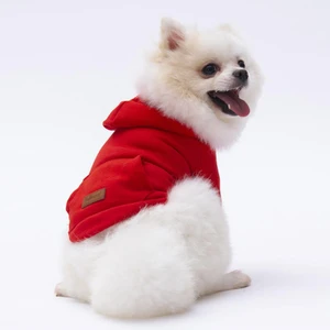 Kırmızı Kanguru Cepli Kedi-Köpek Hoodie- Sweatshirt  Kedi Köpek Kıyafeti