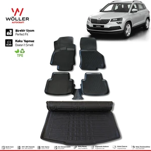 Skoda Karoq Paspas Bagaj Havuzu Set 2018 Sonrası 3D Ultraflex Set