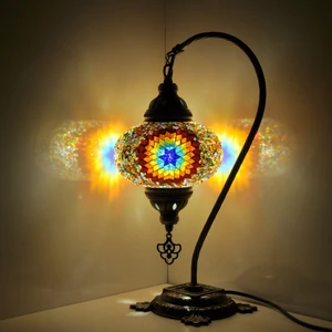 Mosland Home Osmanlı Çok Renkli Hediyelik Mozaik Lamba Masa Lambası Otantik Abajur