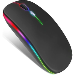 Bluetooth/kablosuz LED Işıklı Şarj Edilebilir Mouse Pc Gaming Kablosuz Macbook iPad Laptop  Uyumlu