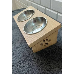 Tg Pet Luni Ahşap Demonte Kedi Köpek Mama ve Su Kabı