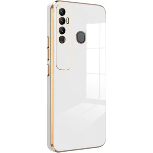 Tecno Spark 7 Pro Kılıf Olive Plated Beyaz
