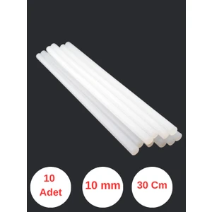 30 cm Sıcak Mum Silikon Çubuk Silikon Büyük Boy 10 Adet Kalın Çap 10 mm