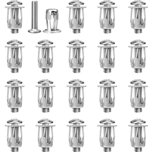 20 Adet M6X25 Kriko Somun Araba Metal Vida Yaprak Somunları Vidalı Içi Boş Duvar Demir Cilt Için (Yurt Dışından)