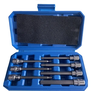 Ekstra Uzun Altıgen Uç Lokma Seti 7 Parça H3-H10 Cr-V 3/8 Inç Sürücü 110MM Uzunluk (Yurt Dışından)