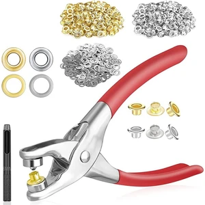 Grommet Kuşgözü Pense Seti, 1/4 Inç 6mm Grommet Alet Seti, Rondelalı Metal Kuşgözü, Kuşgözü Grometleri (Yurt Dışından)