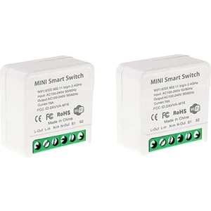 Sunshinee 2x Mini Akıllı Wifi Röle Anahtarı, Dıy Zamanlayıcı Işık Anahtarı Modülü Akıllı Yaşam/tuya Uygulaması, Kablosuz Uzaktan Kumanda (Yurt Dışından)