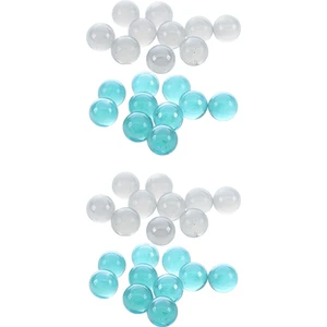 40 Adet Mermerler 16MM Cam Bilyeler Knicker Cam Toplar Dekorasyon Renk Nuggets Oyuncak Mavi ve Şeffaf (Yurt Dışından)