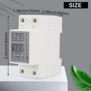 Din Ray Çift Ekran Ayarlanabilir Aşırı Gerilim Akım ve Düşük Gerilim Koruyucu Cihaz Koruyucu Röle 60A 220V 230V (Yurt Dışından)