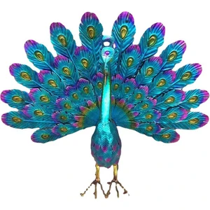 Güzel Tavuskuşu Yard Sanat Bahçe Heykeli-Gerçekçi Metal Tavuskuşu Çim Dekorasyon Açık Heykel Kolay Dıy Montaj (Yurt Dışından)