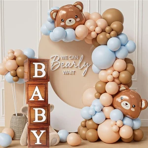 Patladı Gitti Baby Yazılı Ahşap Damarlı Baby Shower Dekorasyon Kutu Set