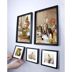 Yapışkanlı Sök-Tak Paspartulu Siyah 5'li Çerçeve Seti - Fotoğraf Çerçevesi