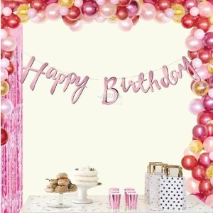 Markasız Happy Birthday(Iyi Ki Doğun) Banner Pembe