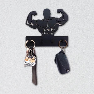Sporcu Kaslı Adam Bodybuilder Fitness Tema Anahtar Askısı Duvar Anahtarlık