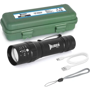 WB-017 Ultra Güçlü USB Şarjlı Kutulu El Feneri - Kamp Feneri - Avcılık Feneri - USB Fener