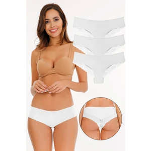 Kadın Lazer Kesim Dantelli Külot 3 Lü Paket Set