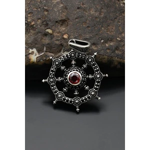 Gümüş Gemi Dümeni Kolye Ucu 925 Ayar Gümüş