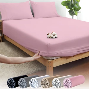 Vionel Home Pembe Pamuklu Ranforce Tek Kişilik Lastikli Çarşaf + 1 Yastık Kılıfı 90 x 190