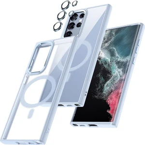Seashell Digital Samsung Galaxy S23 Için Ultra Manyetik Telefon Kılıfı Akrilik+Tpu Anti-Drop Temizleme Telefon Kapak-Blue (Yurt Dışından)