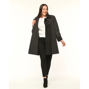 Triko Çelik Örgü Büyük Beden Cardigan Kadın Kap Uzun Kalın Hırka