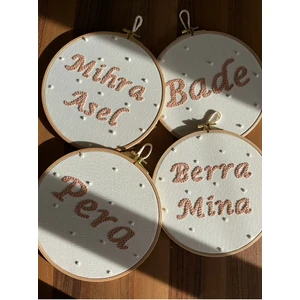 25 cm Bebek Odası Kapı Süsü/isme Özel Punch Nakis Duvar Panosu/bebek Hediyelik Hastane Kapı Süsü