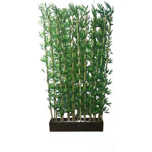 Erhan Flowers 200 cm Bambu Speratör 15 Adet Yapay Çiçek Siyah MDF Saksıda Estetik Tasarım