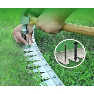 Mgf Plast Esnek Kıvrılabilir Metal Galvaniz Çim Ayırıcı 6 Mt. (2mt x 3 Adet)  Çim Sınırlayıcı Çim Ayracı Çim Ayırıcı