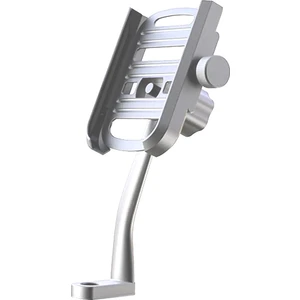 4.5 - 7 Inç Uyumlu Alüminyum Gövde Aynaya Monte Telefon Tutucu Yeni Model Gri