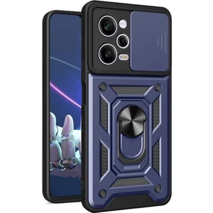 Case Street Xiaomi Redmi Note 12 Pro Plus 5g Kılıf Sert Silikon Tank Aramid Sürgülü Vega Yüzüklü Lacivert