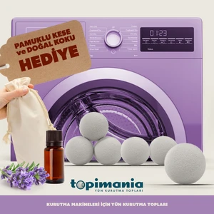 Doğal Yerli Üretim Yün Kurutma Topu 6 adet + Kurutma Topu Kokusu Hediyeli