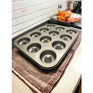 Bune Box 12'li Yanmaz Yapışmaz Teflon Kaplama Borulu Muffin Kek Kalıbı