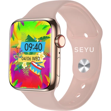 Seyu Watch Watch 9 Mini 41 mm Rose Gold Akıllı Saat Apple iPhone ve Android Tüm Telefonlara