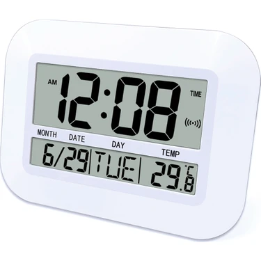 Hermoso Dijital Duvar Saati Kumandalı Basit Büyük LCD Çalar Saat (Yurt