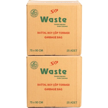 Sa Waste Battal Boy Çöp Poşeti 75*90 cm 25'li 2 Koli 500