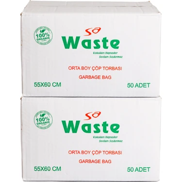 Sa Waste Orta Boy Çöp Poşeti 55*60 cm 50'li 2 Koli 1500