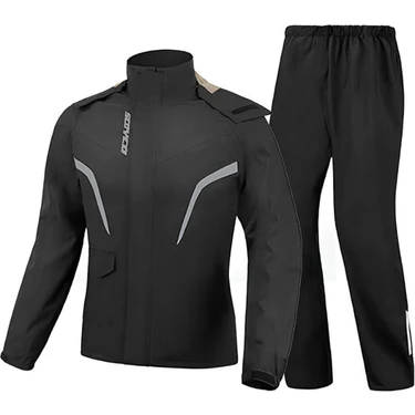 Scoyco RC10 Siyah Yağmurluk Takım Suya Dayanıklı Nefes Alan Polyester 4 Mevsim Kullanım