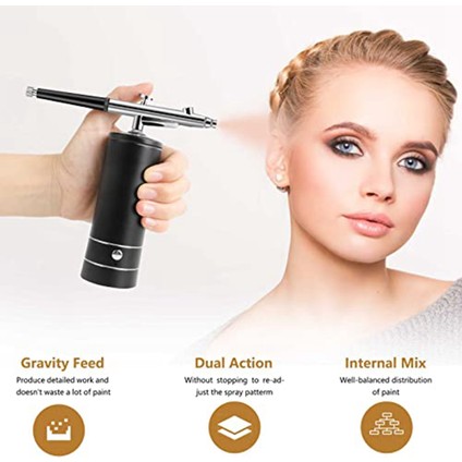 Sunshinee Şarj Edilebilir Akülü Airbrush Kompresörü, 30PSI Seti - Siyah (Yurt Dışından) modelleri