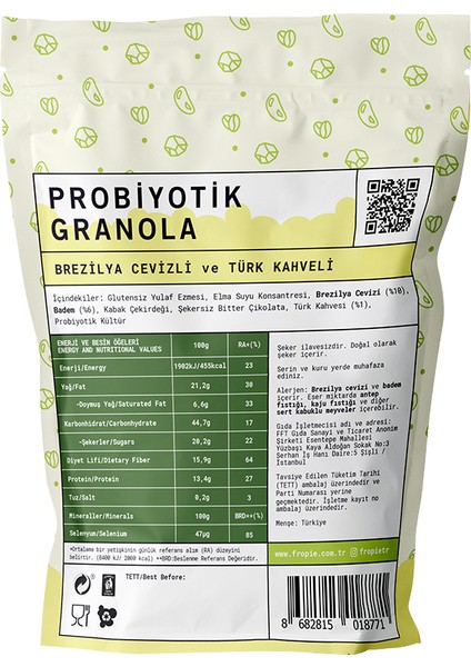 Probiyotik Granola  Brezilya Cevizi & Kahve 200 gr x 3 Adet