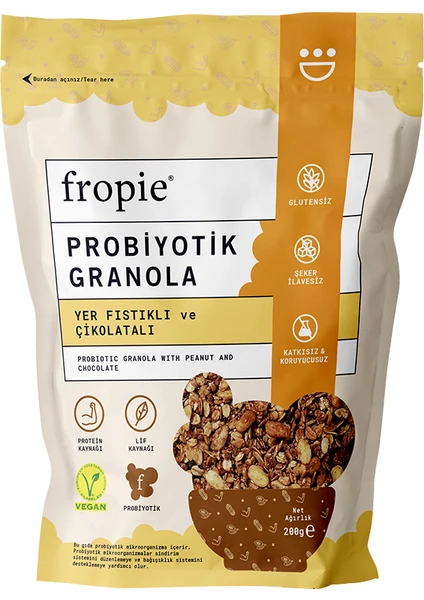 Glutensiz Yer Fıstığı & Çikolatalı Probiyotik Granola - 200 g