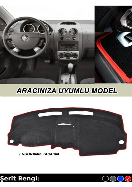 Audı A4 (1994-2001) 3D Torpido Koruma - Ön Göğüs Kaplama - Kırmızı Şerit