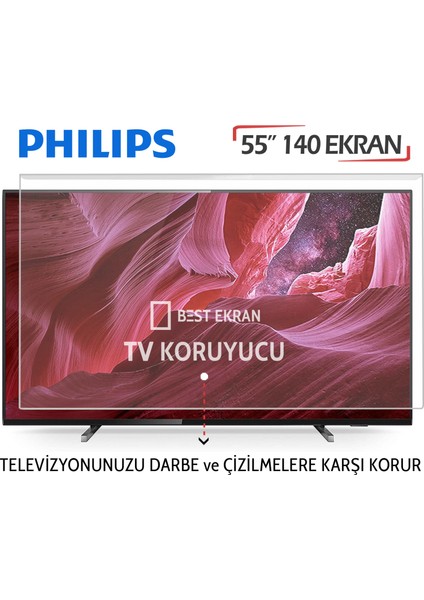 Philips 55" Inç 140 Ekran Tv Ekran Koruyucu Paneli - The one Ambilight Smart 4k-8k Led UHD Android Ultra hd uyumlu