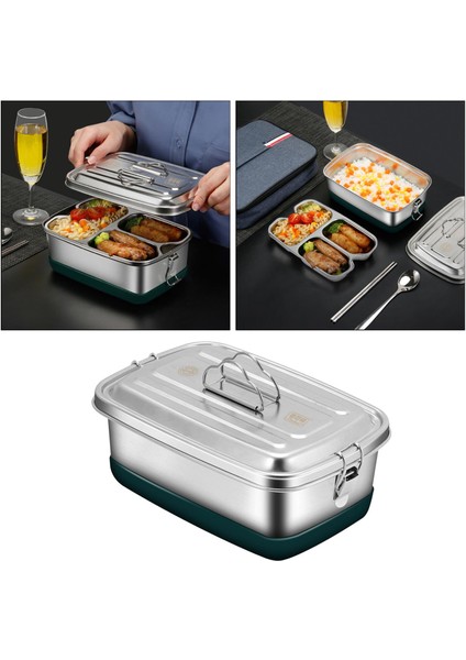 Çocuklar Için Mama Kabı Bento Kutusu 304 Üst Sınıf Paslanmaz Çelik 2000ML 2 Tier 2 (Yurt Dışından)