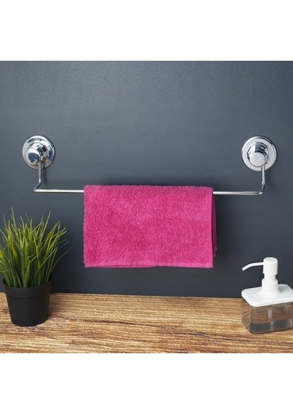 Vakumlu Krom Kaplama Banyo Tuvalet Havlu Askısı Vantuzlu