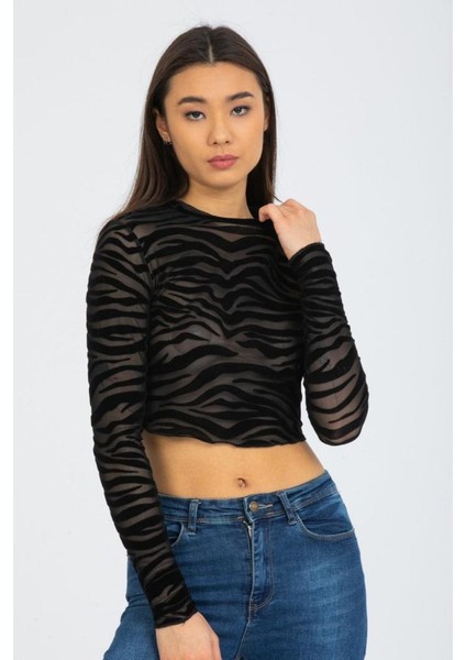 Desenli Tül Transparan Body