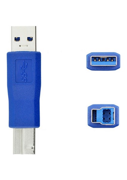 Mavi Ay Bilişim USB 3.0 Erkek To USB B Çevirici Dönüştürücü Konnektör